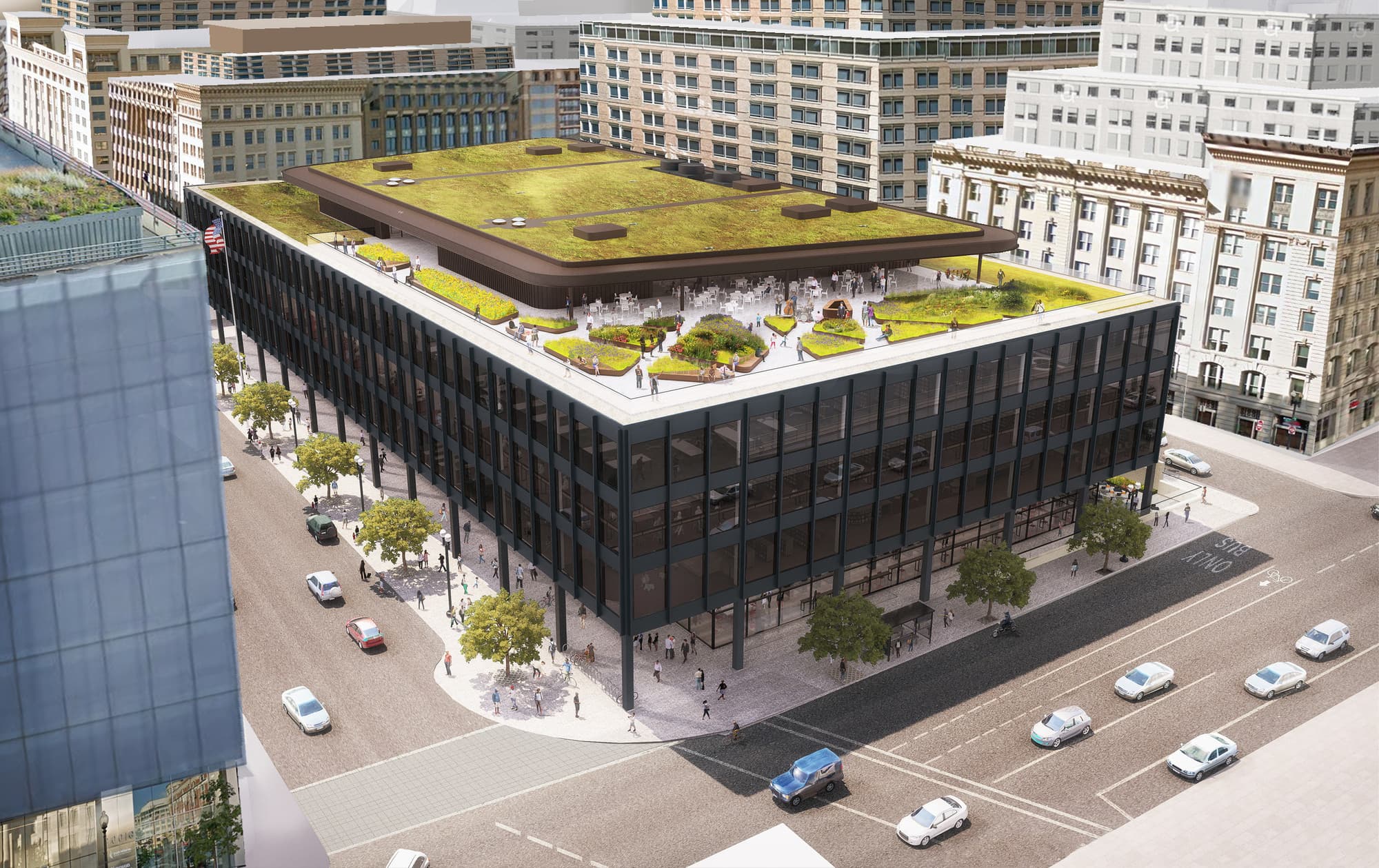 A landmark modernist structure is transformed to accommodate the features and spaces of a 21st century central library.