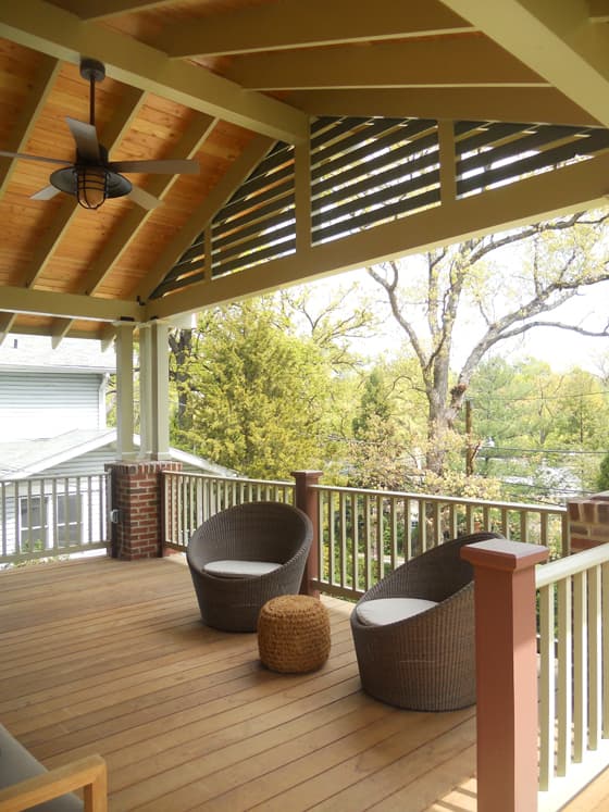 Covered front porch addition