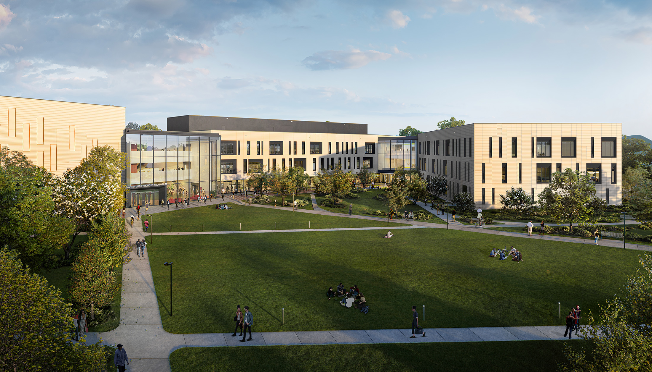 Rendering of building on college campus