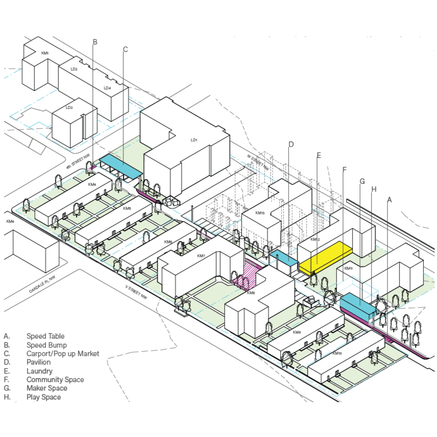 Rendering of community-oriented alleyway