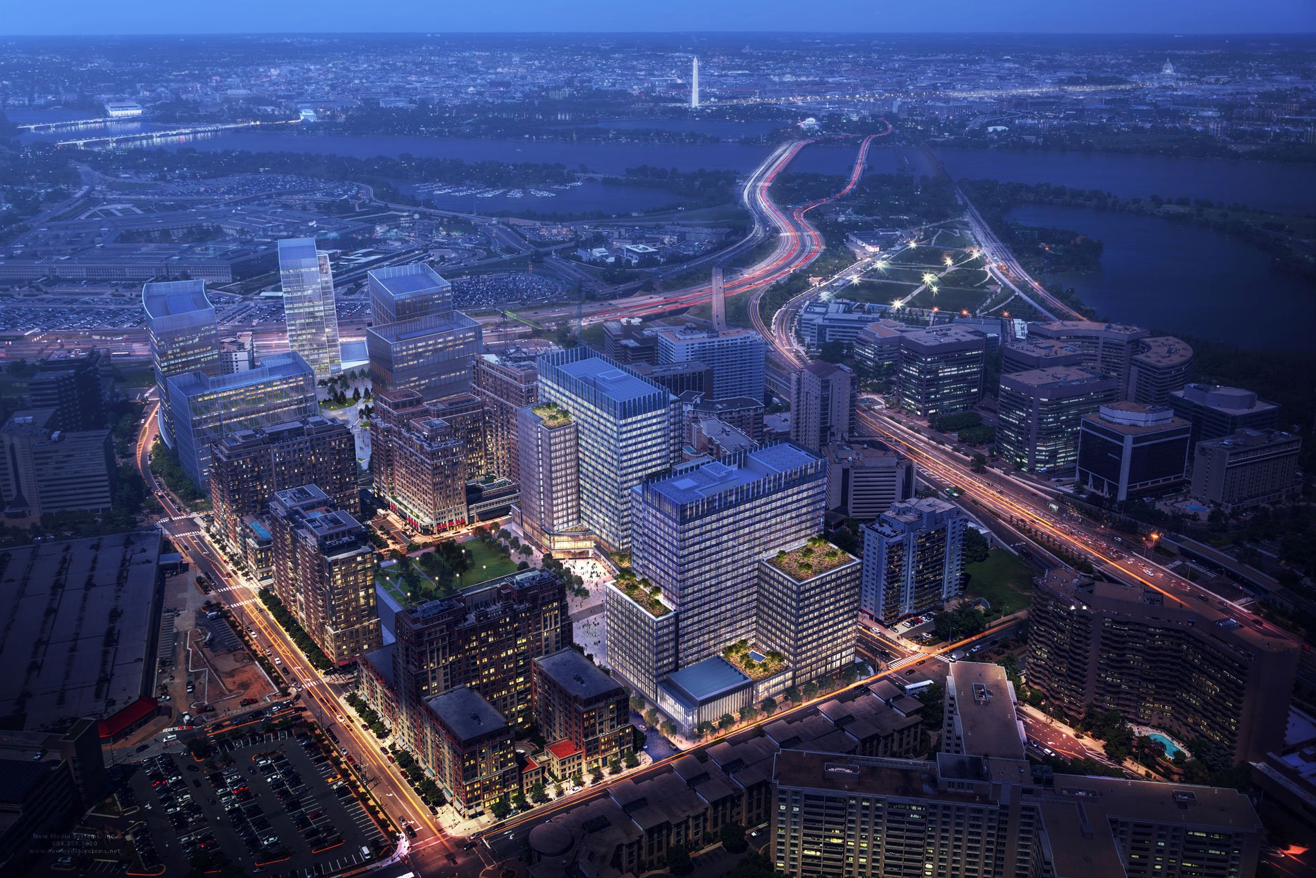 National Landing aerial rendering