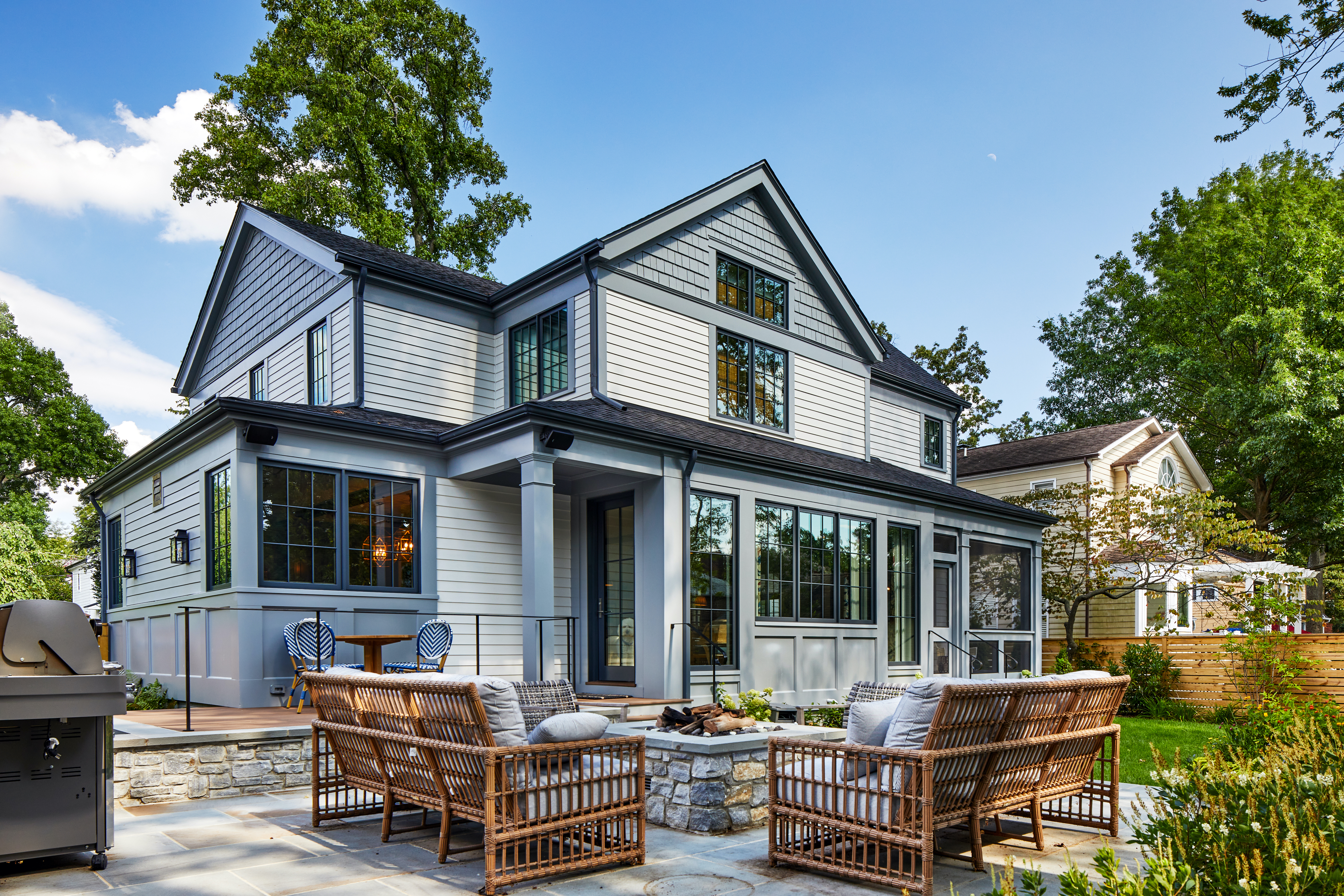 Charming Colonial Two-Story Expansion - Back patio exterior of the home