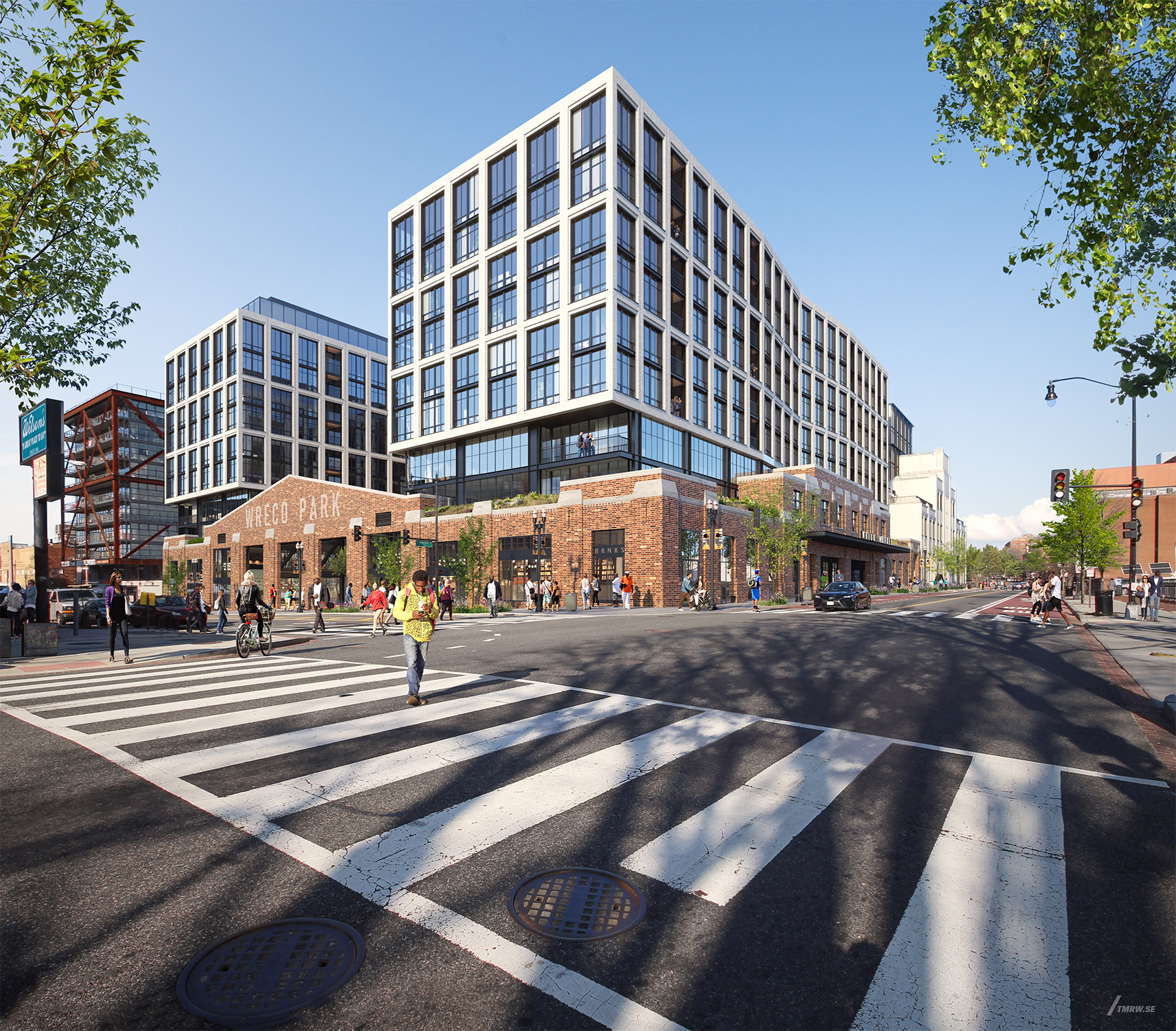 Courtesy of STUDIOS Architecture Rendering of new apartment building built into historic site