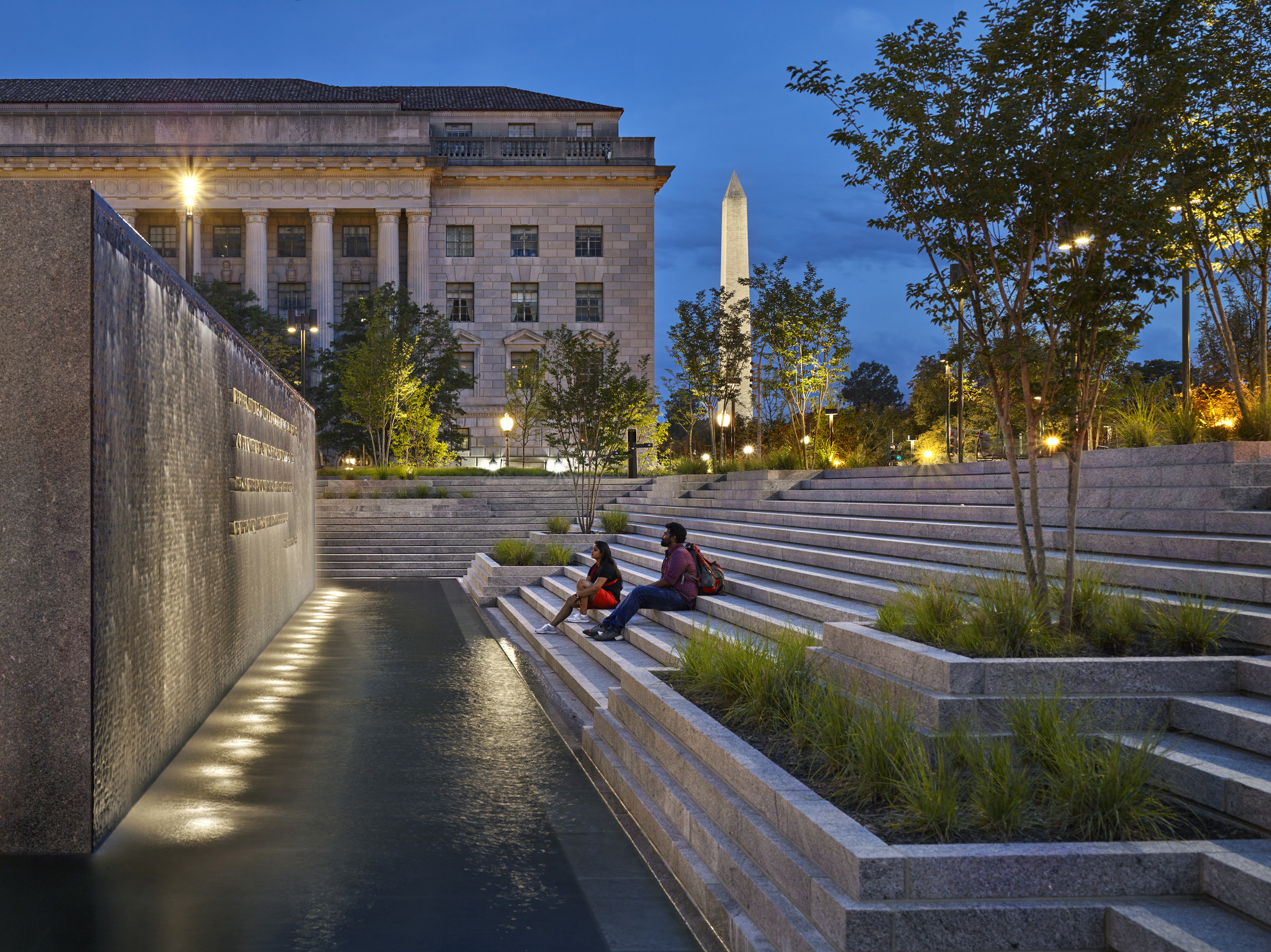Reflection of Peace at the end of WWI at the National World War I Memorial / Pershing Park Revitalization