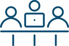 Icon of people working side-by-side