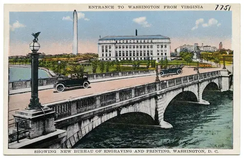 “Entrance to Washington from Virginia Showing New Bureau of Engraving and Printing, Washington, D.C.” The Historical Society of Washington, D.C.